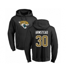 Football Jacksonville Jaguars #30 Ryquell Armstead Black Name & Number Logo Pullover Hoodie