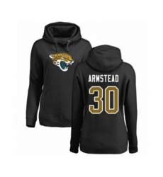 Football Women's Jacksonville Jaguars #30 Ryquell Armstead Black Name & Number Logo Pullover Hoodie