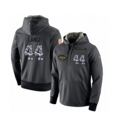 Football Men's New York Jets #44 Harvey Langi Stitched Black Anthracite Salute to Service Player Performance Hoodie