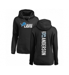 Football Women's Detroit Lions #26 C.J. Anderson Black Backer Pullover Hoodie