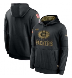 Men's NFL Green Bay Packers 2020 Salute To Service Black Pullover Hoodie