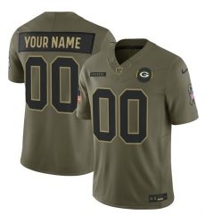 Men's Green Bay Packers Active Player Custom Olive 2025 F.U.S.E. Salute to Service Limited Football Stitched Jersey