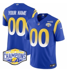 Women's Los Angeles Rams Active Player Custom Blue 2024 NFC West Champions F.U.S.E. Vapor Untouchable Stitched Football Jersey