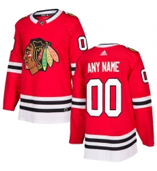 Men's Chicago Blackhawks adidas Red Authentic Custom Jersey