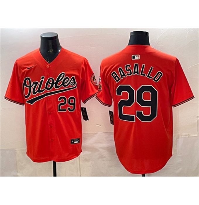 Men's Baltimore Orioles #29 Samuel Basallo Orange 2025 Limited Stitched Baseball Jersey