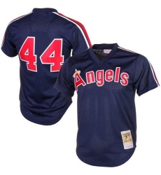 Men's Mitchell and Ness 1984 Los Angeles Angels of Anaheim #44 Reggie Jackson Replica Navy Blue Throwback MLB Jersey