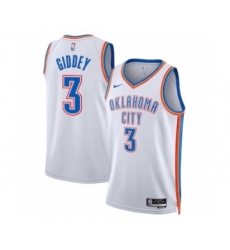 Men's Oklahoma City Thunder #3 Josh Giddey White Association Edition Stitched Basketball Jersey