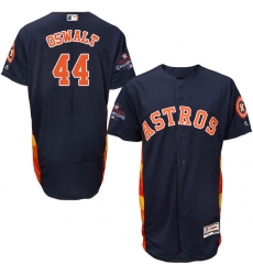 Men's Majestic Houston Astros #44 Roy Oswalt Authentic Navy Blue Alternate 2017 World Series Champions Flex Base MLB Jersey