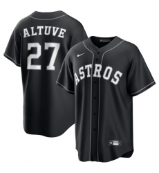 Men's Houston Astros #27 Jose Altuve Black Lights Out Limited Stitched Baseball Jersey