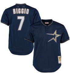 Men's Mitchell and Ness 1997 Houston Astros #7 Craig Biggio Replica Navy Blue Throwback MLB Jersey