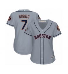 Women's Houston Astros #7 Craig Biggio Authentic Grey Road Cool Base 2019 World Series Bound Baseball Jersey