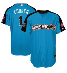 Men's Majestic Houston Astros #1 Carlos Correa Replica Blue American League 2017 MLB All-Star MLB Jersey