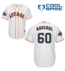 Men's Majestic Houston Astros #60 Dallas Keuchel Replica White Home 2017 World Series Champions Cool Base MLB Jersey