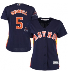 Women's Majestic Houston Astros #5 Jeff Bagwell Replica Navy Blue Alternate 2017 World Series Champions Cool Base MLB Jersey