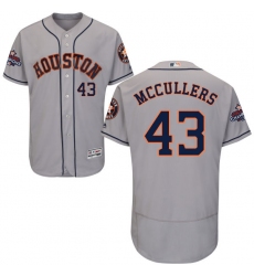 Men's Majestic Houston Astros #43 Lance McCullers Authentic Grey Road 2017 World Series Champions Flex Base MLB Jersey