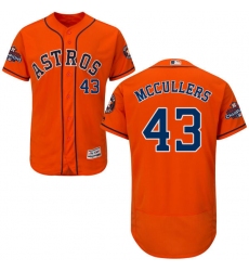 Men's Majestic Houston Astros #43 Lance McCullers Authentic Orange Alternate 2017 World Series Champions Flex Base MLB Jersey