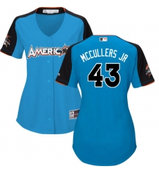 Women's Majestic Houston Astros #43 Lance McCullers Replica Blue American League 2017 MLB All-Star MLB Jersey