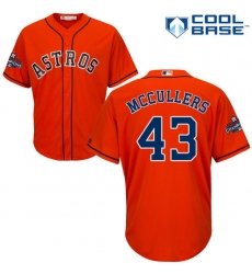 Youth Majestic Houston Astros #43 Lance McCullers Replica Orange Alternate 2017 World Series Champions Cool Base MLB Jersey