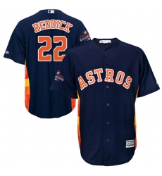 Youth Majestic Houston Astros #22 Josh Reddick Replica Navy Blue Alternate 2017 World Series Champions Cool Base MLB Jersey