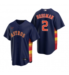 Men's Nike Houston Astros #2 Alex Bregman White Orange Cooperstown Collection Home Stitched Baseball Jersey