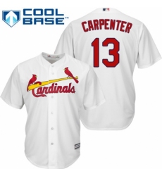 Men's Majestic St. Louis Cardinals #13 Matt Carpenter Replica White Home Cool Base MLB Jersey