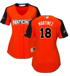 Women's Majestic St. Louis Cardinals #18 Carlos Martinez Authentic Orange National League 2017 MLB All-Star MLB Jersey