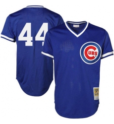 Men's Majestic Chicago Cubs #44 Anthony Rizzo Replica Royal Blue Throwback MLB Jersey