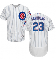 Men's Majestic Chicago Cubs #23 Ryne Sandberg White Home Flex Base Authentic Collection MLB Jersey
