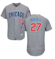 Men's Majestic Chicago Cubs #27 Addison Russell Grey Road Flex Base Authentic Collection MLB Jersey