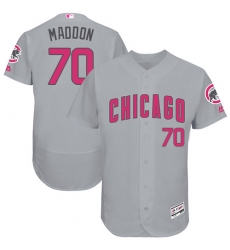 Men's Majestic Chicago Cubs #70 Joe Maddon Grey Mother's Day Flexbase Authentic Collection MLB Jersey