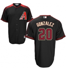 Men's Majestic Arizona Diamondbacks #20 Luis Gonzalez Authentic Black/Brick Alternate Cool Base MLB Jersey