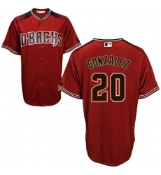 Men's Majestic Arizona Diamondbacks #20 Luis Gonzalez Authentic Red/Brick Alternate Cool Base MLB Jersey