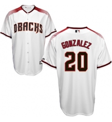 Men's Majestic Arizona Diamondbacks #20 Luis Gonzalez Replica White Home Cool Base MLB Jersey