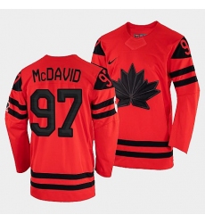 Men's Connor McDavid Canada Hockey Red 2022 Beijing Winter Olympic #97 Away Rrplica Jersey
