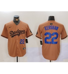 Men's Los Angeles Dodgers #22 Clayton Kershaw Number Olive Cool Base Limited Stitched Jerseys