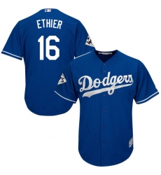 Youth Majestic Los Angeles Dodgers #16 Andre Ethier Replica Royal Blue Alternate 2017 World Series Bound Cool Base MLB Jersey