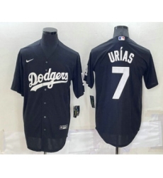 Men's Los Angeles Dodgers #7 Julio Urias Black Turn Back The Clock Stitched Cool Base Jersey