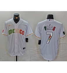 Men's Mexico Baseball #7 Julio Urias 2023 White World Classic Stitched Jerseys