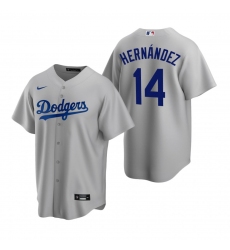 Men's Nike Los Angeles Dodgers #14 Enrique Hernandez Gray Alternate Stitched Baseball Jersey