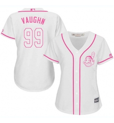 Women's Majestic Cleveland Indians #99 Ricky Vaughn Replica White Fashion Cool Base MLB Jersey