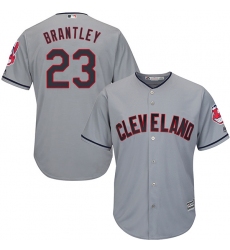 Youth Majestic Cleveland Indians #23 Michael Brantley Replica Grey Road Cool Base MLB Jersey
