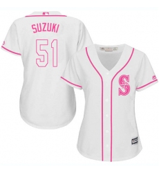 Women's Majestic Seattle Mariners #51 Ichiro Suzuki Authentic White Fashion Cool Base MLB Jersey