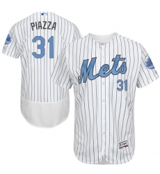 Men's Majestic New York Mets #31 Mike Piazza Authentic White 2016 Father's Day Fashion Flex Base MLB Jersey