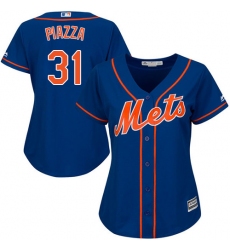 Women's Majestic New York Mets #31 Mike Piazza Replica Royal Blue Alternate Home Cool Base MLB Jersey