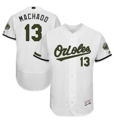 Men's Majestic Baltimore Orioles #13 Manny Machado White Flexbase Authentic Collection Memorial Day MLB Jersey