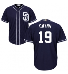 Youth Majestic San Diego Padres #19 Tony Gwynn Replica Navy Blue Alternate 1 Cool Base MLB Jersey