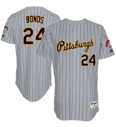 Men's Majestic Pittsburgh Pirates #24 Barry Bonds Authentic Grey 1997 Turn Back The Clock MLB Jersey