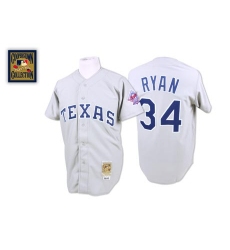 Men's Mitchell and Ness Texas Rangers #34 Nolan Ryan Replica Grey Throwback MLB Jersey Men's Mitchell and Ness Texas Rangers #34 Nolan Ryan Replica Grey Throwback MLB Jersey