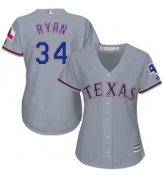 Women's Majestic Texas Rangers #34 Nolan Ryan Replica Grey Road Cool Base MLB Jersey Women's Majestic Texas Rangers #34 Nolan Ryan Replica Grey Road Cool Base MLB Jersey