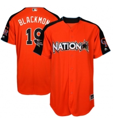 Men's Majestic Colorado Rockies #19 Charlie Blackmon Replica Orange National League 2017 MLB All-Star MLB Jersey